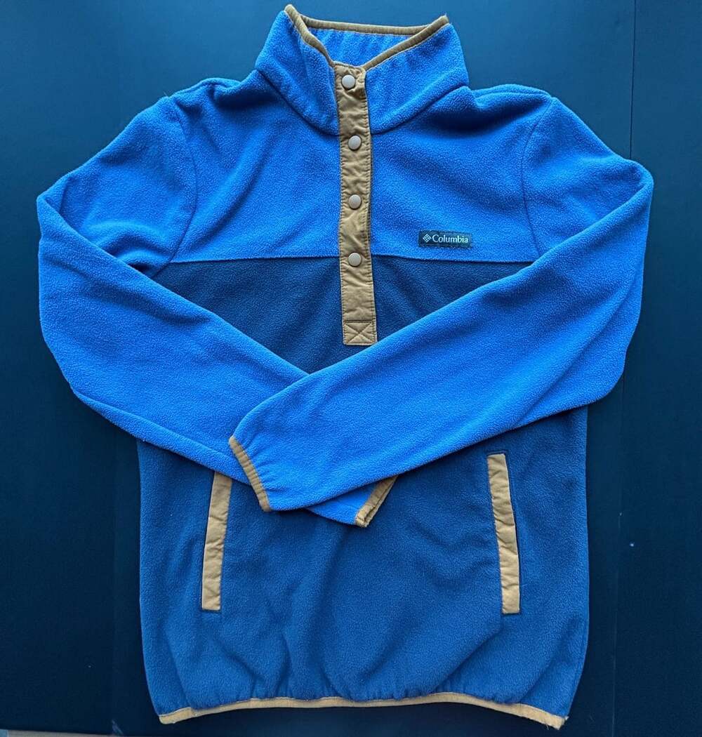 Columbia Benton Springs Snap Pullover Size S Blue Fleece